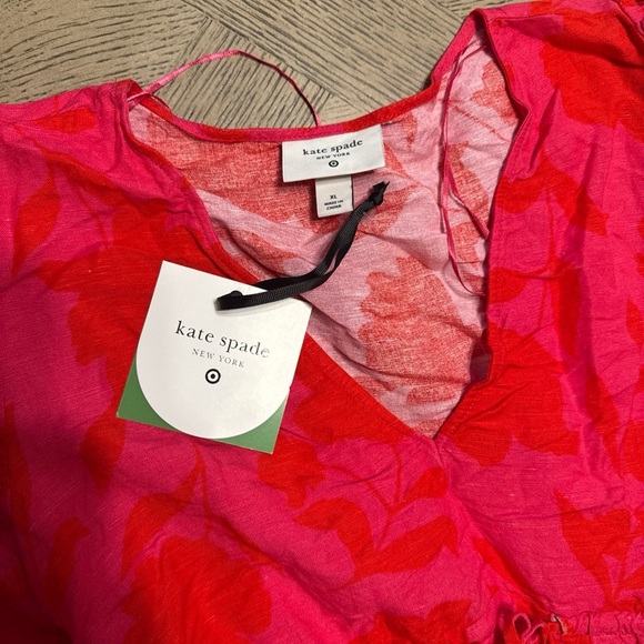 Women's Classic Rose Linen Long Sleeve Maxi Dress Kate Spade x Target XL - Picture 4 of 4